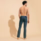 Men Cotton Jeans 5-Pockets Denim Micro Turtles Corrosion Dark denim w1 back worn view