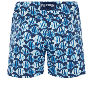 Homme CLASSIQUE STRETCH Imprimé - Maillot de bain court stretch homme ceinture plate Batik Fishes, Bleu marine vue de dos