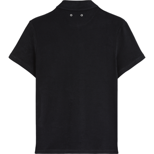 Camisa de bolos lisa en tejido terry unisex Negro vista trasera