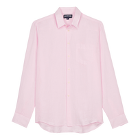 Camicia uomo in lino tinta unita Ballet shoe vista frontale