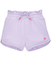 女童纯色棉质短裤 Lilac 正面图