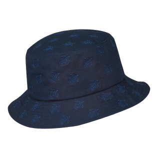 Embroidered Bucket Hat Turtles All Over Blu marine vista posteriore