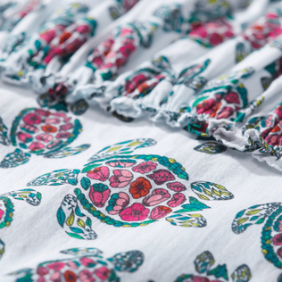 Langes Provencal Turtle Kleid für Mädchen Weiss Details Ansicht 1