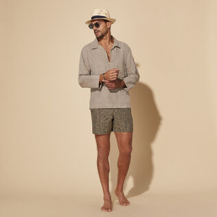 Maillot de bain homme brodé Hermit Crabs Olivier vue de détail 1