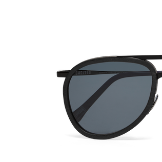 Wood Aviator Sunglasses Solid - VBQ x Shelter Black details view 4