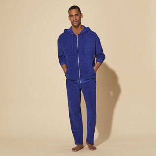 Velvet Men Tracksuit Royal Blue Mens Hoodie With Front Pocket 