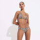 Braguita de bikini de talle medio con estampado Turtles Leopard para mujer Straw vista frontal desgastada