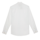 Chemise en voile de coton organique unisexe unie Blanc vue de dos