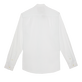 Camisa ligera unisex en gasa de algodón de color liso Blanco vista trasera