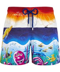 男士 Mareviva 游泳短裤 - Vilebrequin x Kenny Scharf Multicolor 正面图