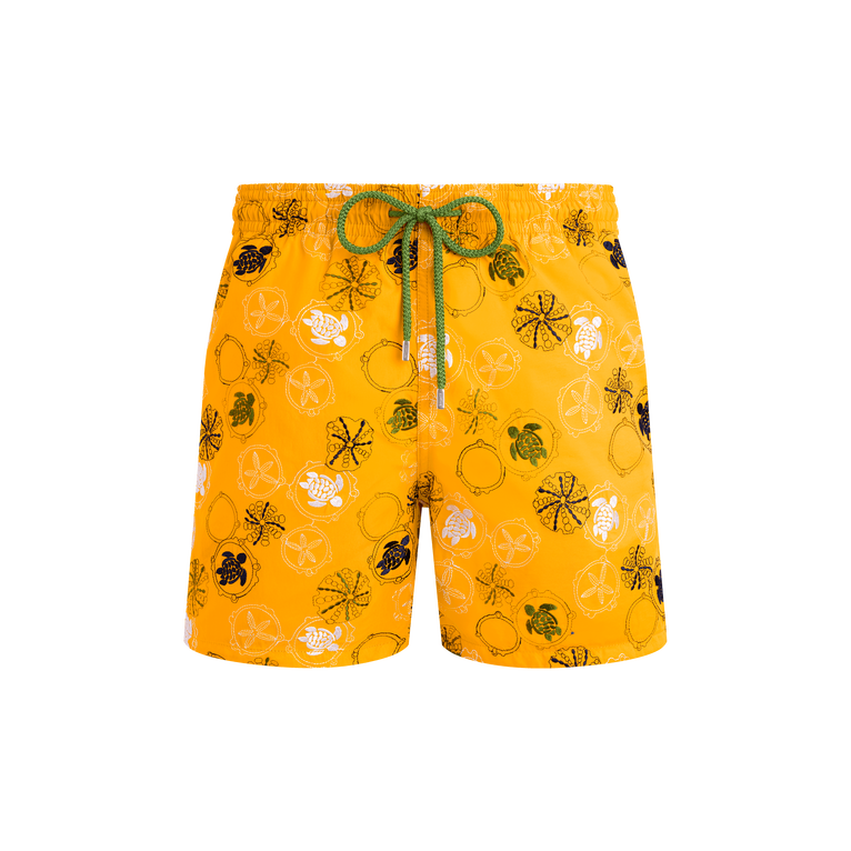Vilebrequin Men Swim Shorts Embroidered Oursins - Swimming Trunk - Mistral - Orange - Size 6XL