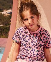 T-shirt Turtles leopardata bambina Caramella vista frontale indossata