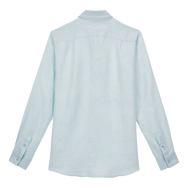 Camisa En Lino Con Tinte Mineral Para Hombre - Camisa - Caroubis - Azul