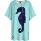 Tunique en viscose femme Seahorse - Vilebrequin x Patrizia Gucci Lagon vue de face