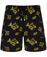 Men Swim Trunks Embroidered Vatel - Limited Edition Black front view