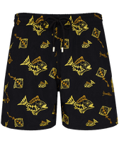 Men Swim Shorts Embroidered Vatel - Limited Edition Black front view