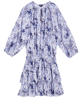 Riviera Rüschenkleid aus Baumwolle für Damen Ink Vorderansicht