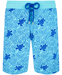 Costume da bagno uomo elasticizzato lungo Turtles Splash Lazulii blue vista frontale
