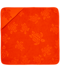 Baby Beach Towel Turtle Jacquard Solid Rust front view