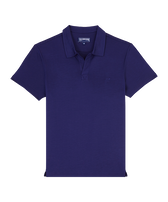 Men Tencel Polo Shirt Solid Midnight front view