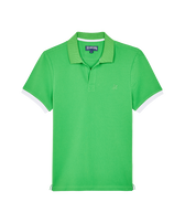 Men Organic Cotton Pique Polo Shirt Solid Laser front view