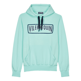 Solid Kapuzenpullover aus Baumwolle für Herren Lagune Vorderansicht