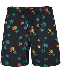 Maillot de bain brodé homme Piranhas - Édition Limitée Noir vue de face