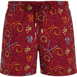 Men Swim Shorts Embroidered Noumea Sea - Limited Edition Merlot front view