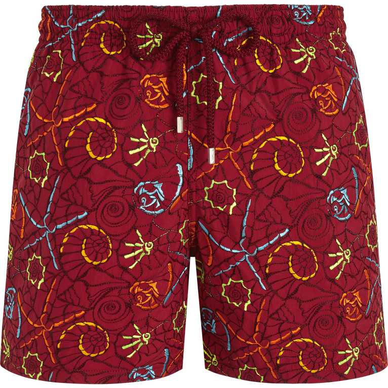 Vilebrequin Men Swim Shorts Embroidered Noumea Sea - Swimming Trunk - Mistral - Red - Size 5XL