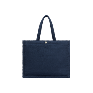 Women Terry Beach Bag Turtle Navy back view