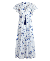 Vestito donna lungo in viscosa Herbier Off white vista frontale