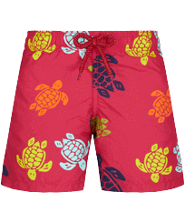 Boys Swim Trunks Ronde Des Tortues Burgundy front view