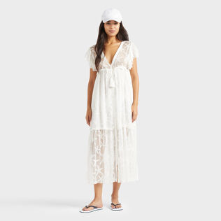 女士 Starfish 长款透明真丝连衣裙 Off white 细节视图1