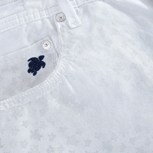 Jeans 5 Poches homme imprimé Micro Turtles Corrosion Blanc vue de détail 1
