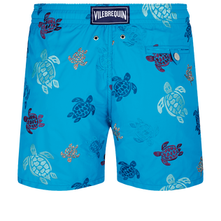 Men Swim Shorts Embroidered Ronde Des Tortues - Limited Edition Lazuli blue back view