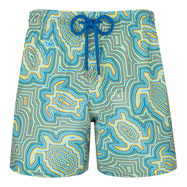 Men Swim Shorts Ultra-light And Packable Tortues Hypnotiques - Mahina - Blue