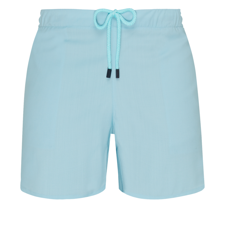 Bermudas De Lana Con Estampado Super 120 Para Hombre - Bermuda - Barry - Azul