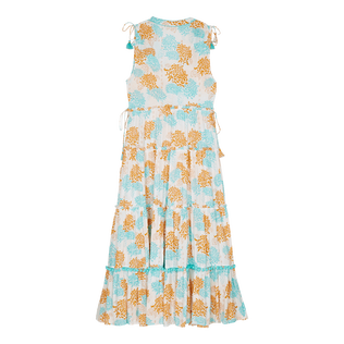 Vestido largo con estampado Iridescent Flowers of Joy para mujer - Vilebrequin x Poupette St Barth Terracotta vista trasera