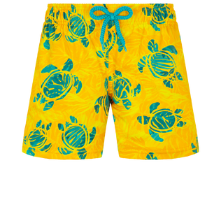 Bañador elástico con estampado Turtles Madrague para niño Yellow vista frontal