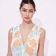 Vestido largo con estampado Iridescent Flowers of Joy para mujer - Vilebrequin x Poupette St Barth Terracotta detalles vista 1
