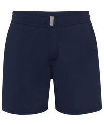 Men Others Solid - Men Flat Belt Stretch Swim Trunks Solid, Navy front view