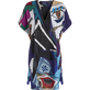 Women Cotton Voile Maxi Dress Envoûtement - Vilebrequin x Deux Femmes Noires Purple blue front view