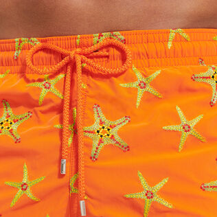 Men Swim Trunks Embroidered Starfish Dance - Limited Edition - Swimming Trunk - Mistral - Orange - Size M - Vilebrequin