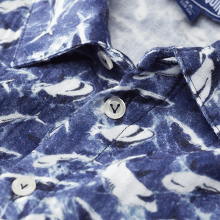 男童整版 Requins 棉质衬衫 Navy 细节视图1
