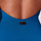 Damen Einteiler Uni - Badeanzug mit tiefem Rückenausschnitt für Damen, Scuba blue Details Ansicht 1