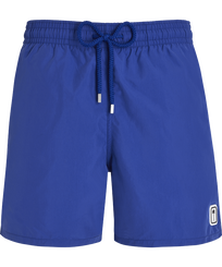Men Classic Solid - Men Swimwear Solid - Vilebrequin x Palm Angels, Neptune blue front view