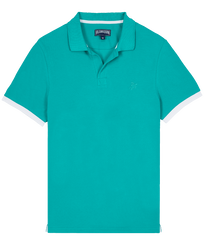 Hombre Autros Liso - Men Cotton Pique Polo Shirt Solid, Tropezian green vista frontal