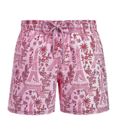 Pantaloncini mare uomo elasticizzati Poulpes Eiffel Marshmallow vista frontale