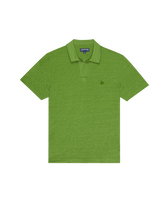 Polo en punto de lino de color liso para hombre Camouplage vista frontal