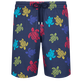 Bañador elástico largo con estampado Ronde des Tortues para hombre Azul marino vista frontal